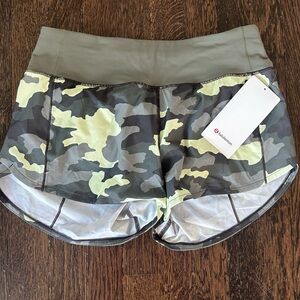 NWT Lululemon Camo Speed Up Shorts